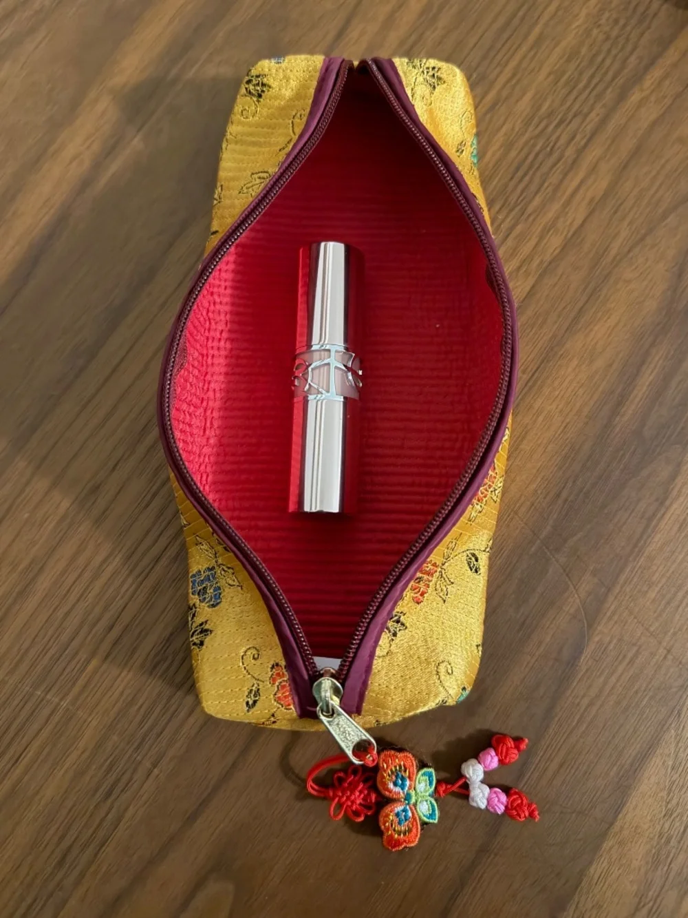 New Korean Traditional Embroidered Silk Pouch - Pencil Case or Cosmetic Bag